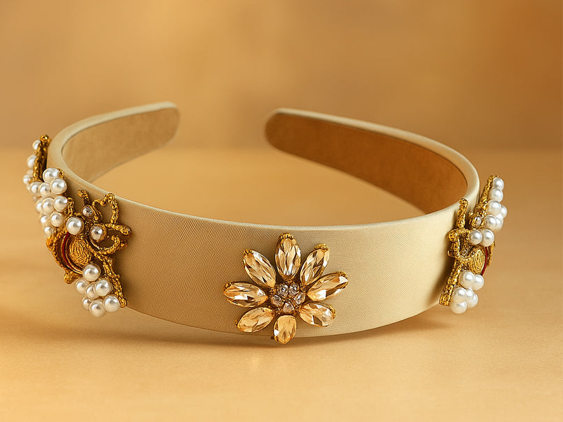 Beejewelled Hair Band - Brown