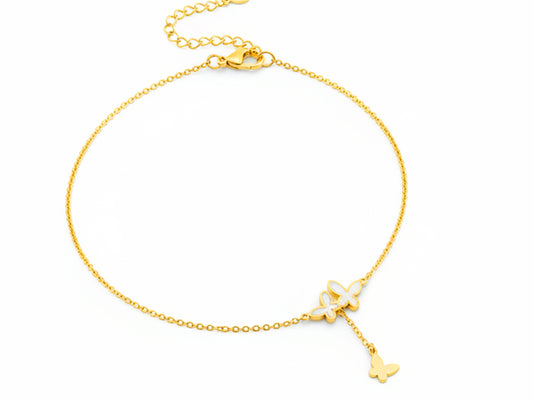 White Butterfly Anklet