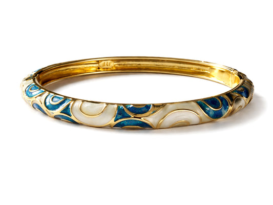 Blue Swirl Enamel Bangle (Pack of 1)