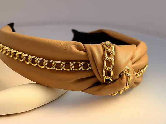 Chain Reaction Hair Band - Light Brown