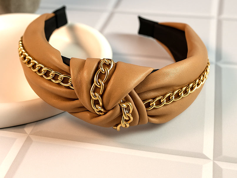 Chain Reaction Hair Band - Light Brown