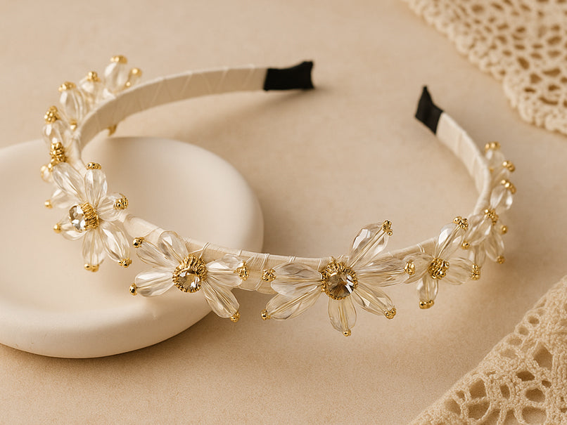 Celestial Flora Hair Band - White