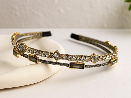 Crystal Royale Hair Band – Black