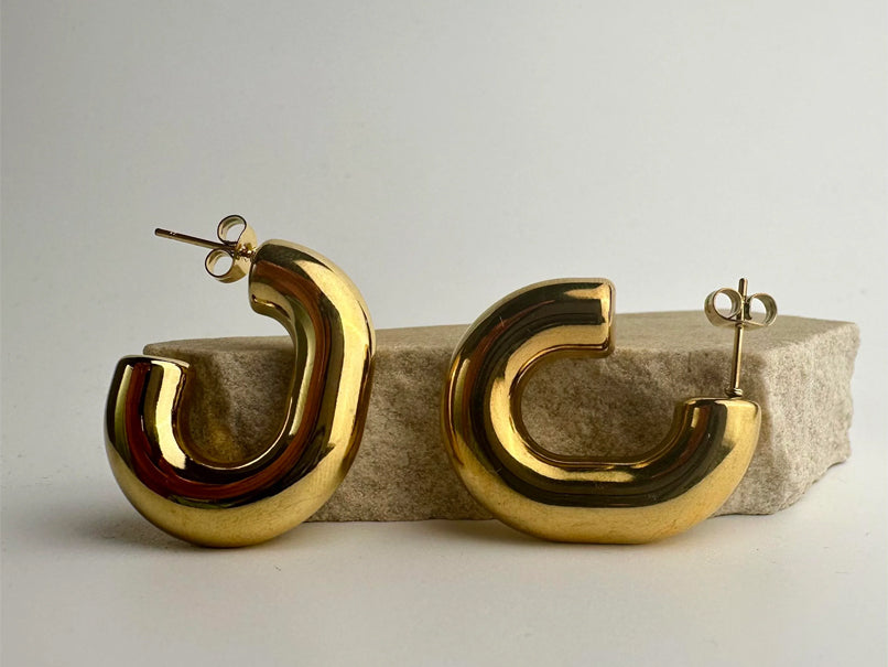 Chunky Pod Hoops Earrings