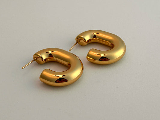 Chunky Pod Hoops Earrings