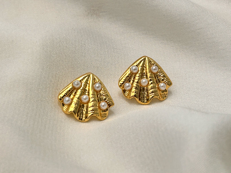 Coral Pearl Earrings