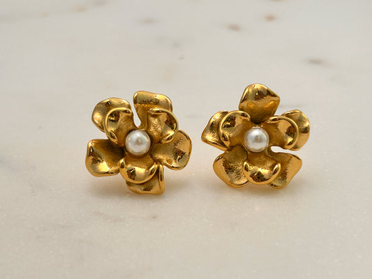 Floral Pearl Studs