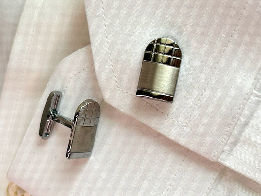 Men’s Arched Grid Panel Cufflinks