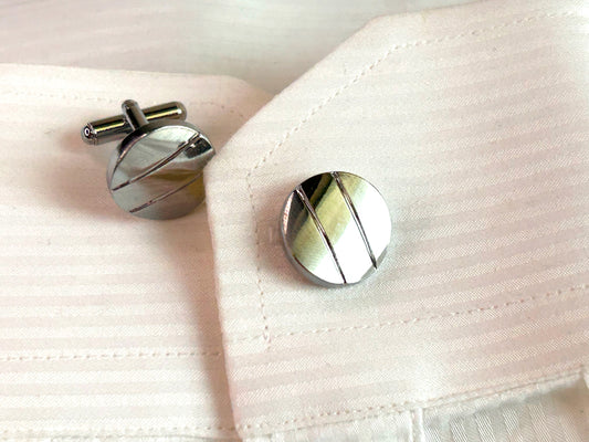 Men’s Axis Stripe Metallic Cufflinks
