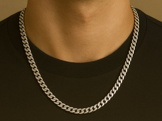 Close Matt Links Men's Chain - Stainless Steel Chain
