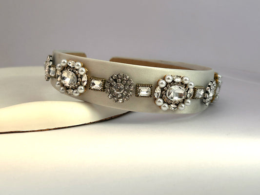 Vintage Glimmer Pearl Band - Off White