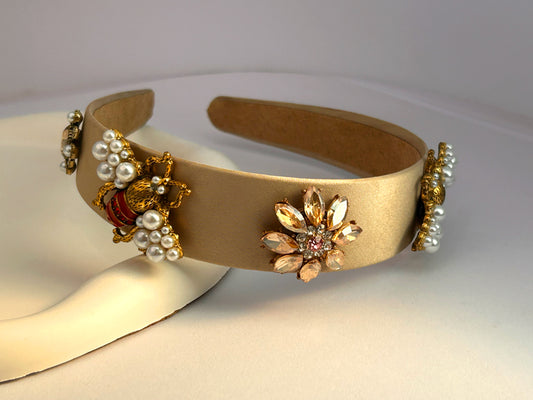 Beejewelled Hair Band - Brown