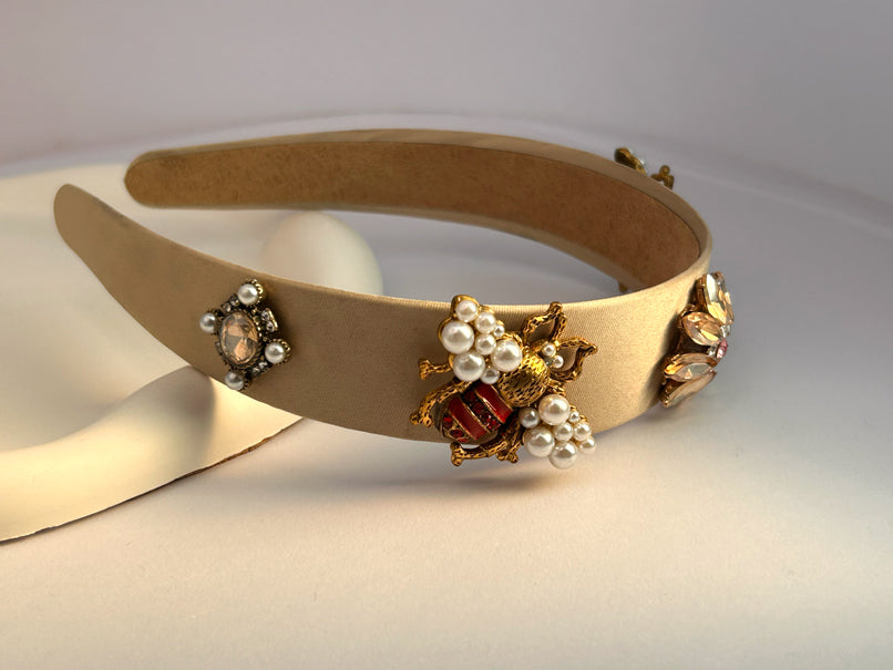 Beejewelled Hair Band - Brown