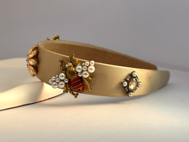 Beejewelled Hair Band - Brown