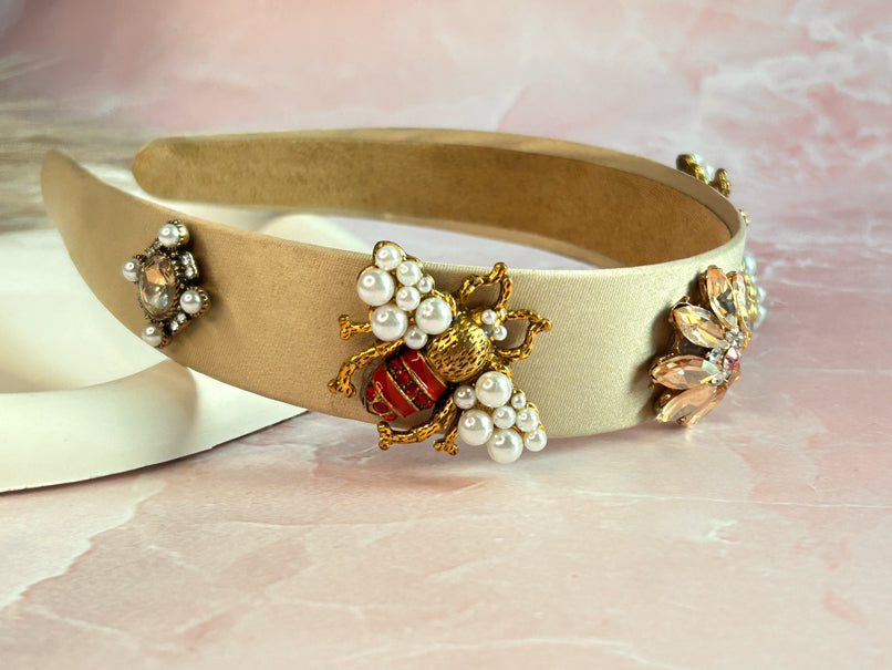 Beejewelled Hair Band - Brown