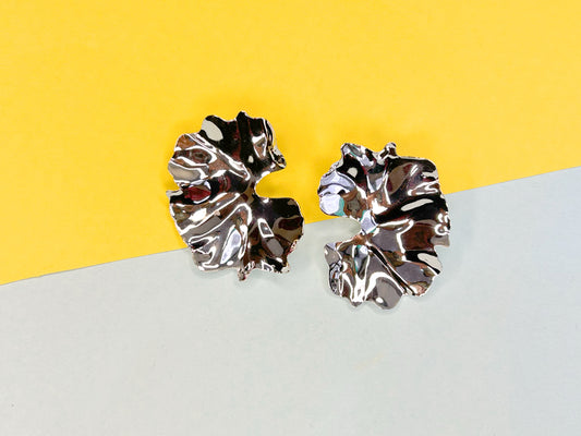 Silver Leaf - Statement Earrings