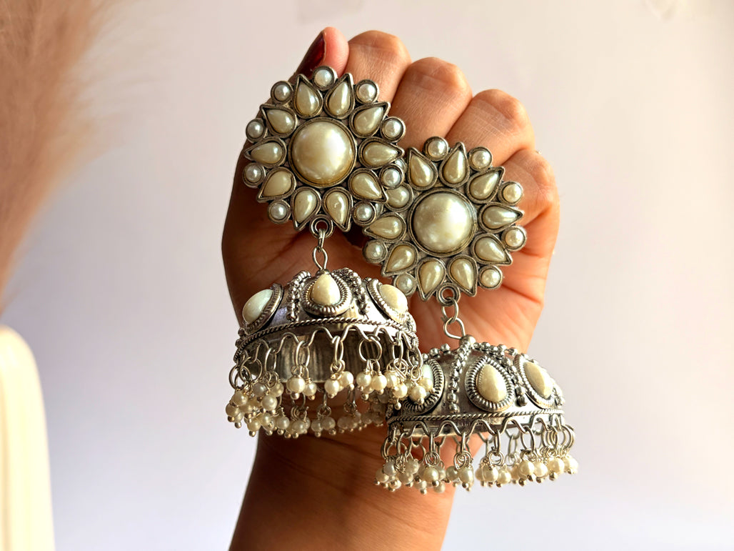 Mukta - Lightweight Oxidised Jhumka