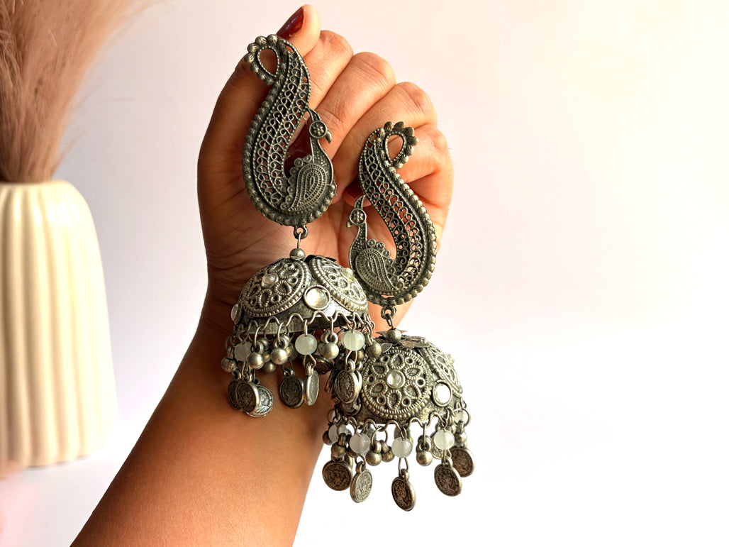 Morika - Lightweight Oxidised Jhumka