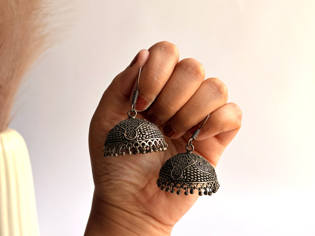 Adab - Lightweight Oxidised Jhumka