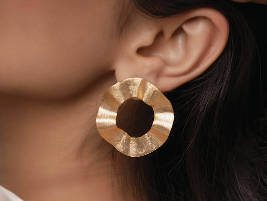 Golden Circlet - Statement Earrings