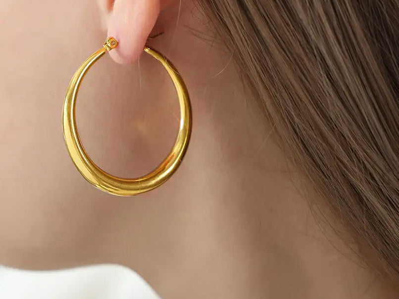Vintage Golden Hoops Earrings - 40MM