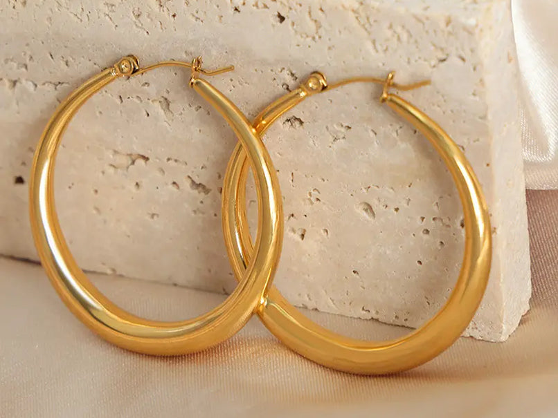 Vintage Golden Hoops Earrings - 40MM