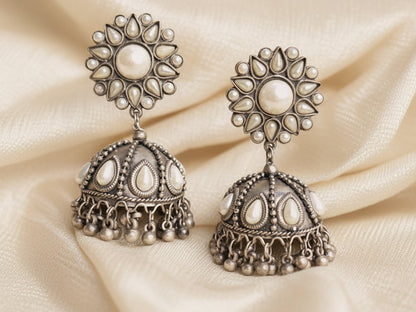 Mukta - Lightweight Oxidised Jhumka