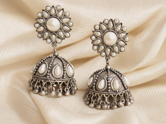 Mukta - Lightweight Oxidised Jhumka