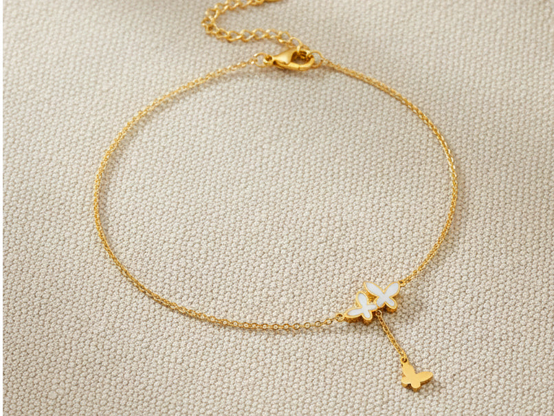 White Butterfly Anklet