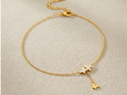 White Butterfly Anklet