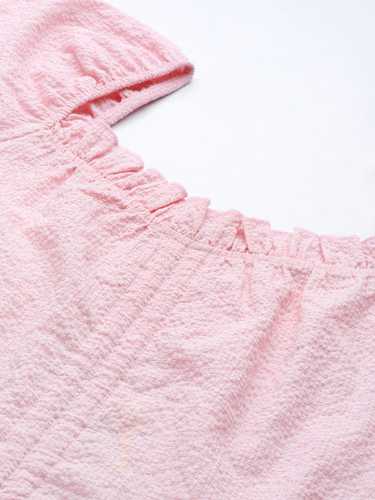 Square-Neck Top with Short Sleeves