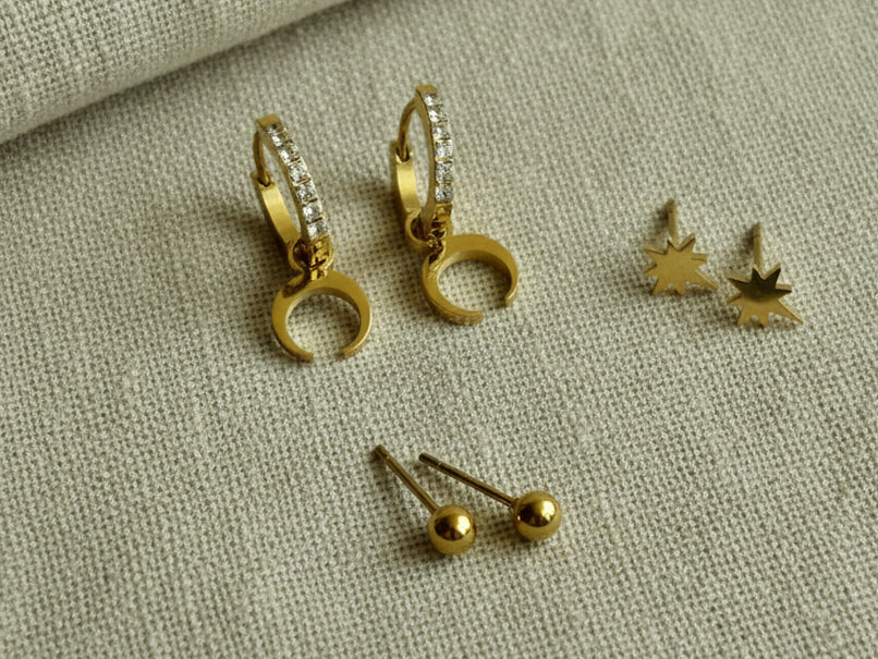 Star & Moon Set of 3 Earrings