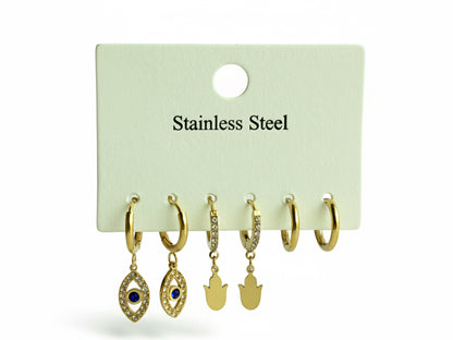 Evil Eye Set of 3 Earrings