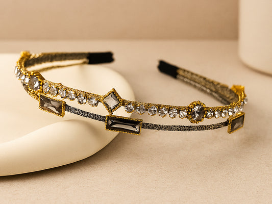 Crystal Royale Hair Band – Black