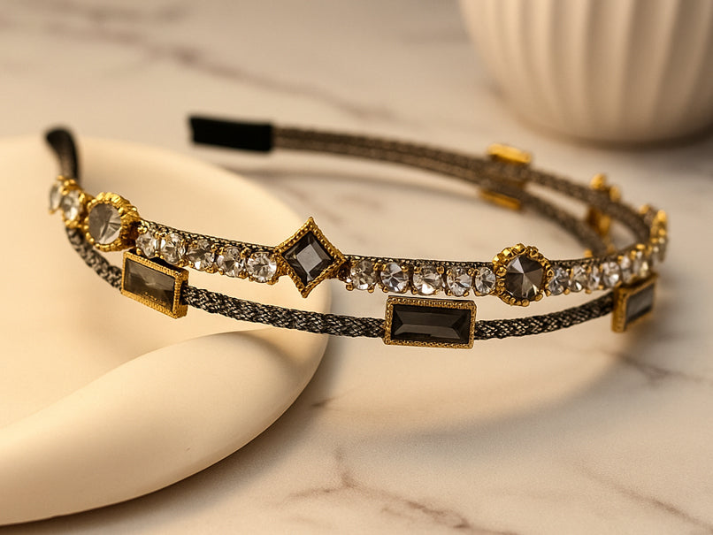 Crystal Royale Hair Band – Black