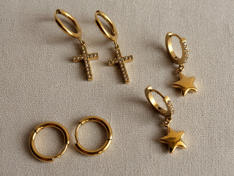 Cross & Star Set of 3 Earrings