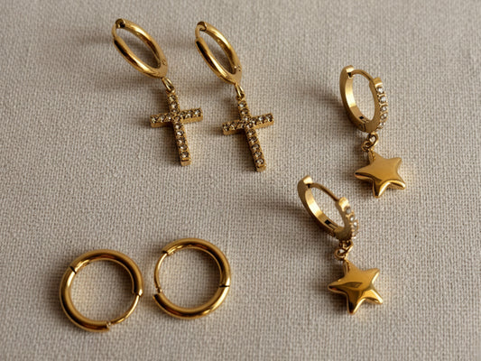 Cross & Star Set of 3 Earrings