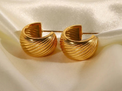 Ridge Hoops Earrings