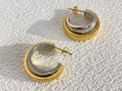 Intersect Double Toned Hoops