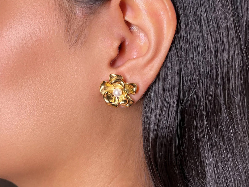 Floral Pearl Studs