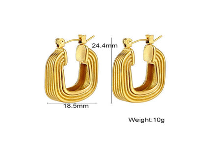 Gold Square Hoop Earrings