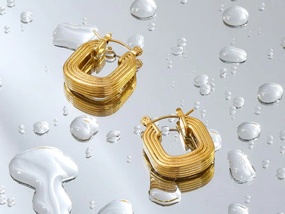Gold Square Hoop Earrings