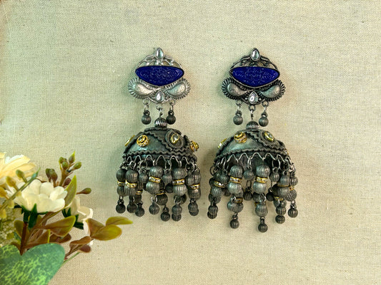 Zeeba - Lightweight Oxidised Jhumka