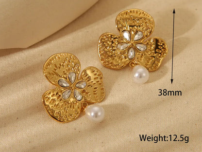 Golden Orchid Drop Earrings