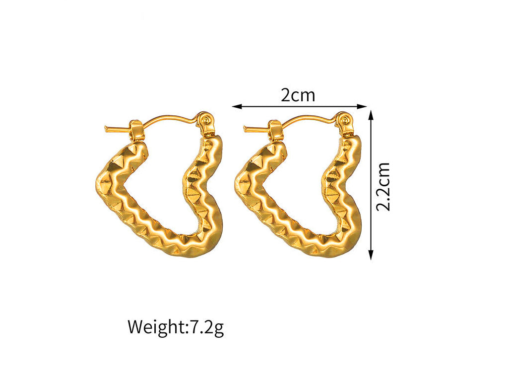 Rippled Heart Hoops