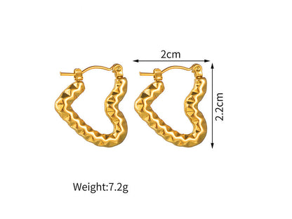 Rippled Heart Hoops