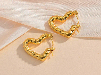 Rippled Heart Hoops