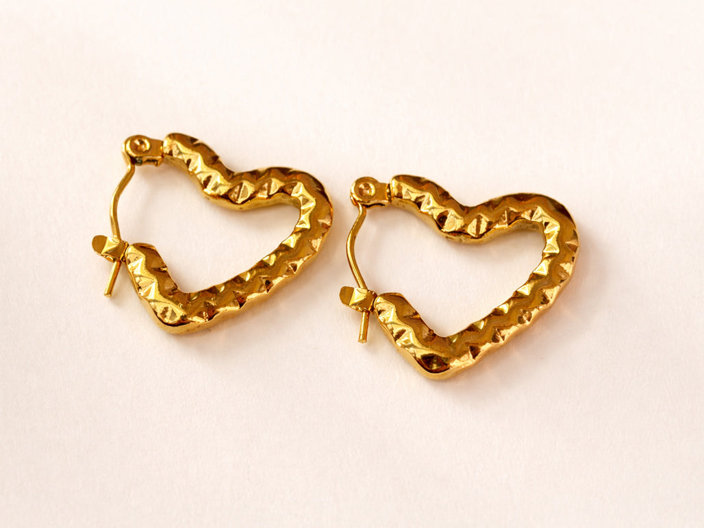Rippled Heart Hoops