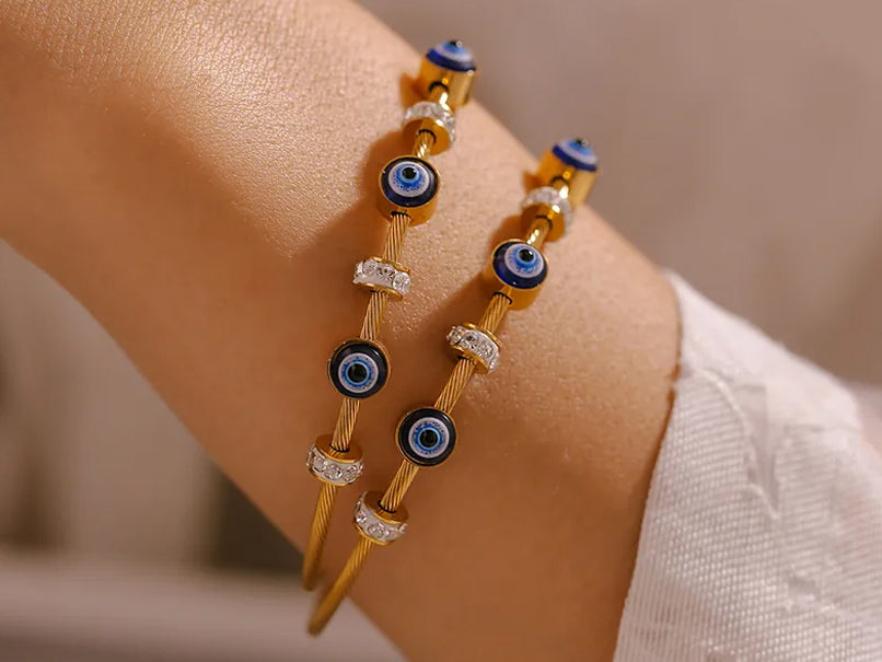 Classic Evil Eye Thin Bangle