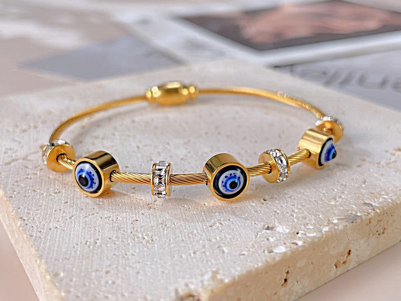 Classic Evil Eye Thin Bangle